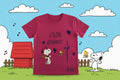 Pink t-shirt with graphics and text on a white background