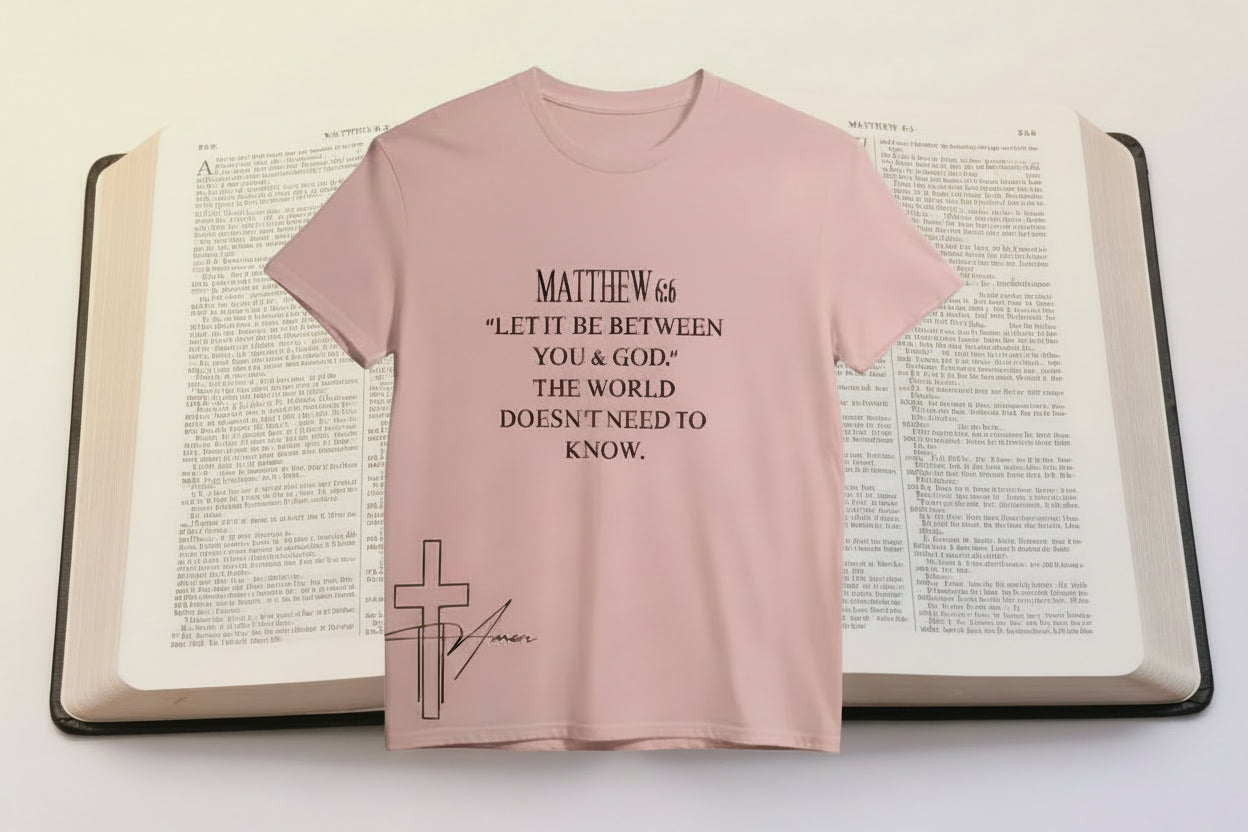 Custom Tshirt Pink Xl Bible Verse Matthew 6:6